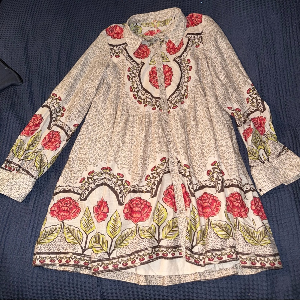 Free People Smell The Roses Babydoll Mini Dress